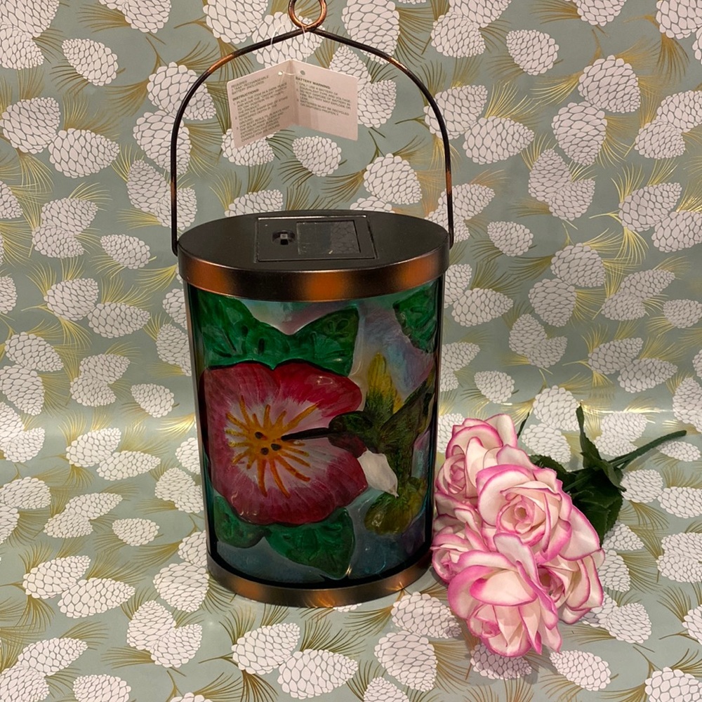 Garden Party Solar Lantern With Metal & Glass